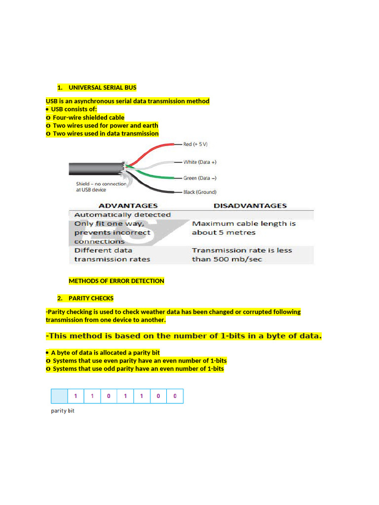 USB Data Transmission Error Detection Methods | PDF