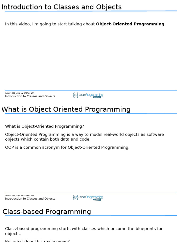 Slides OOP Part 1 Inheritance Introduction To Classes and Objects | PDF ...