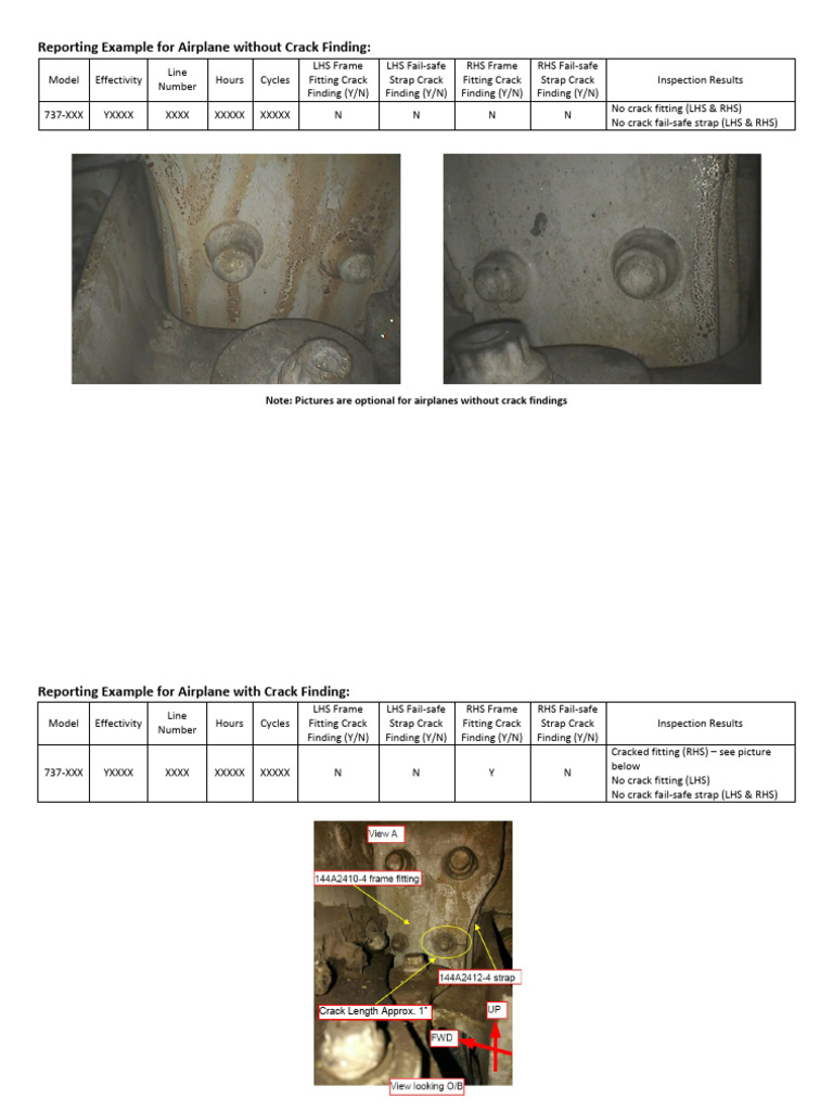 Airplane Crack Inspection Report | PDF