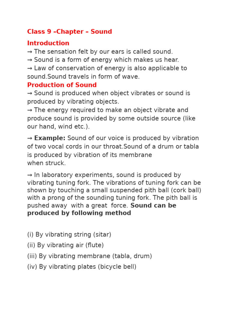 class9 chapter SOUND | PDF | Waves | Frequency
