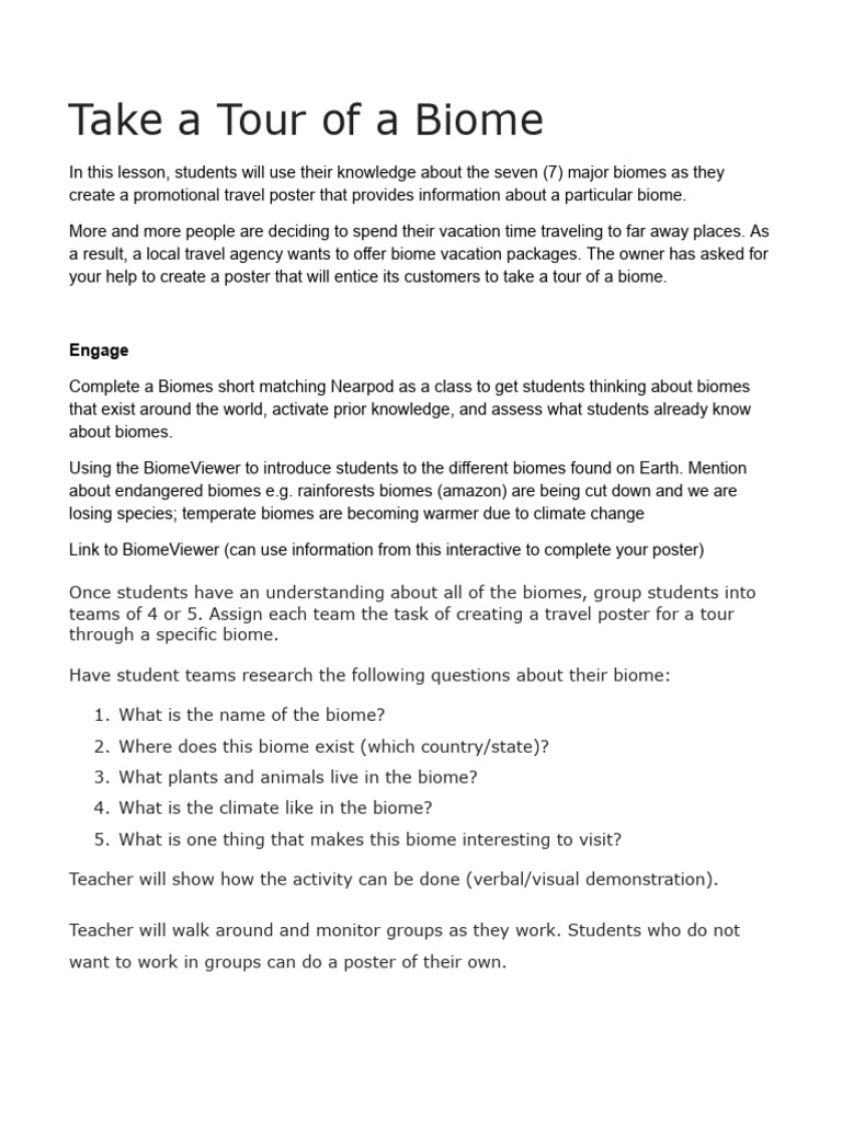 Biome Tour | PDF