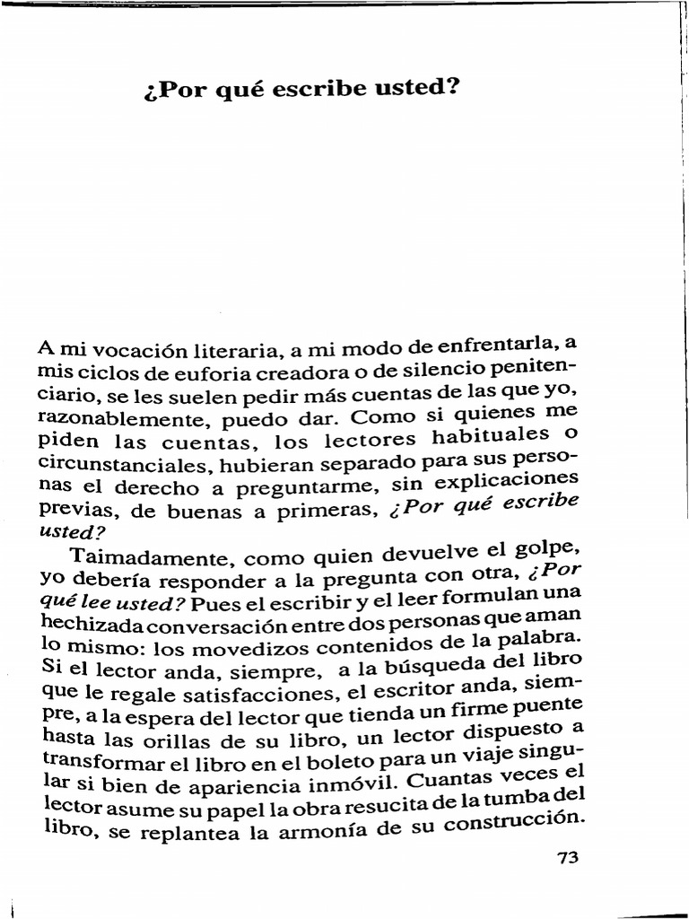LRS, Por Qué Escribe Usted, No Llores..., Pp. 73-92 | PDF