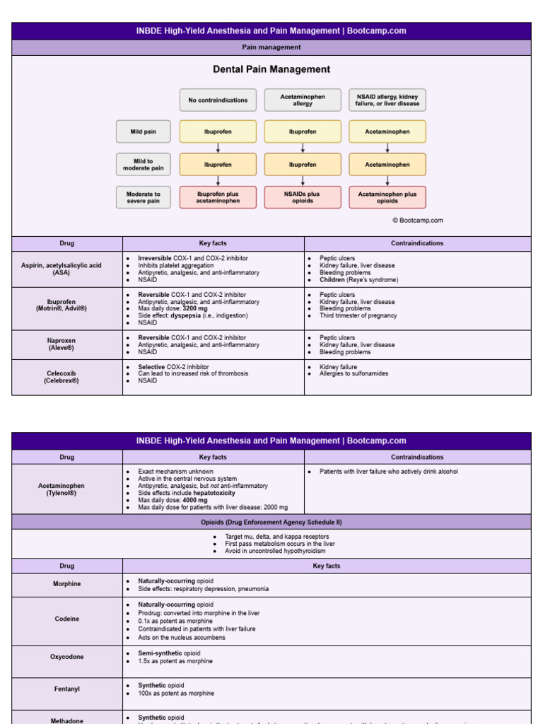 INBDE Anesthesia and Pain Management | PDF | Nonsteroidal Anti ...
