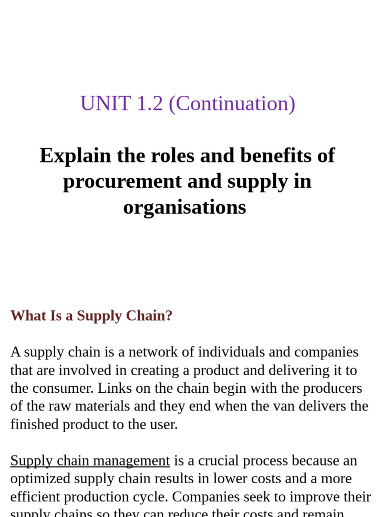 Understanding Supply Chain Management | PDF | Supply Chain | Procurement