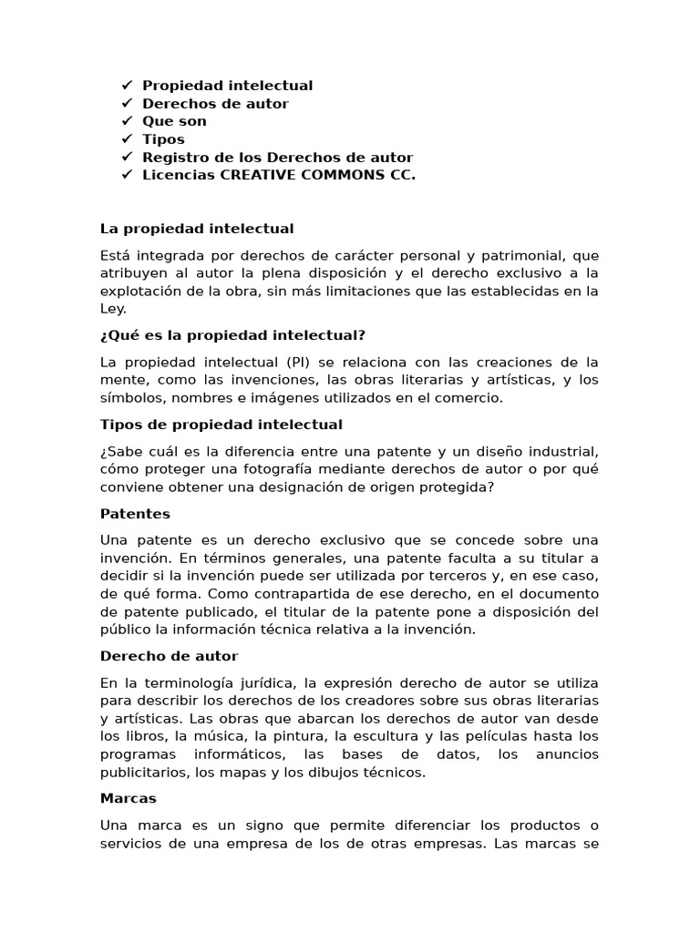 Guía sobre Propiedad Intelectual y Derechos de Autor | PDF | Creative ...