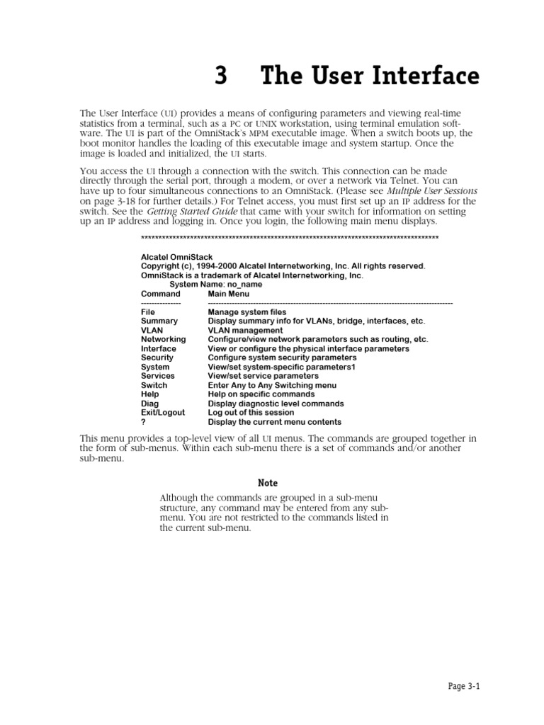 OmniStack User Interface Overview | PDF | Command Line Interface | Menu ...