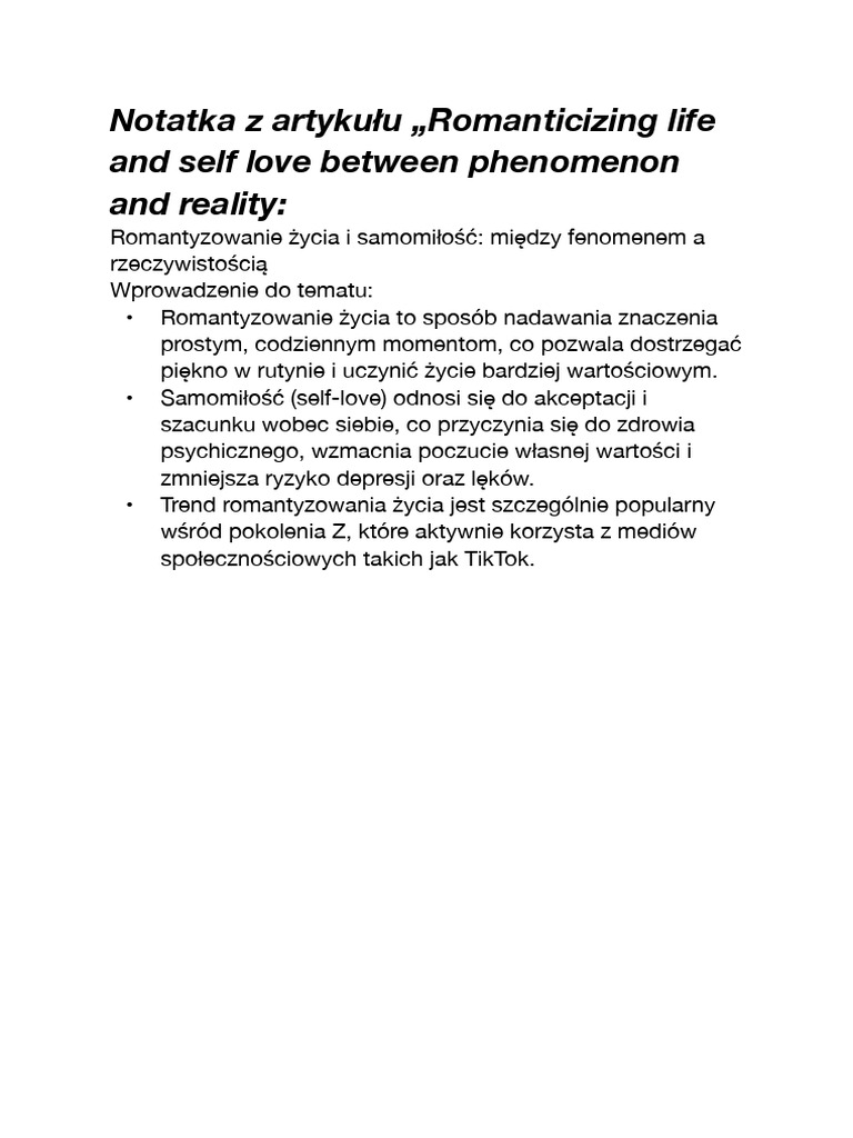 Romanticizing Life and Self Love | PDF