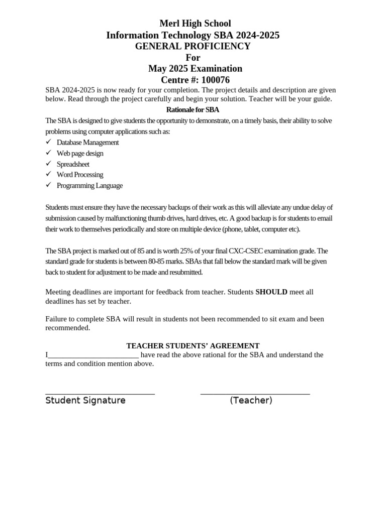 SBA Guidelines for IT Project 2025 | PDF | Credit | Finance & Money ...
