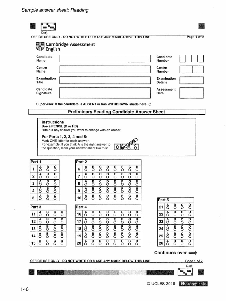 Answer Sheets - Written Papers | PDF