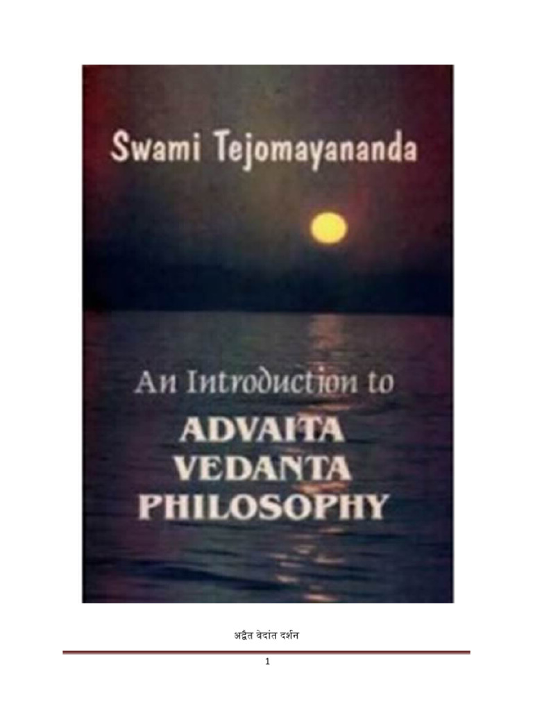Advaita Vedanta Introduction in Hindi Swami Tejomayananda | PDF