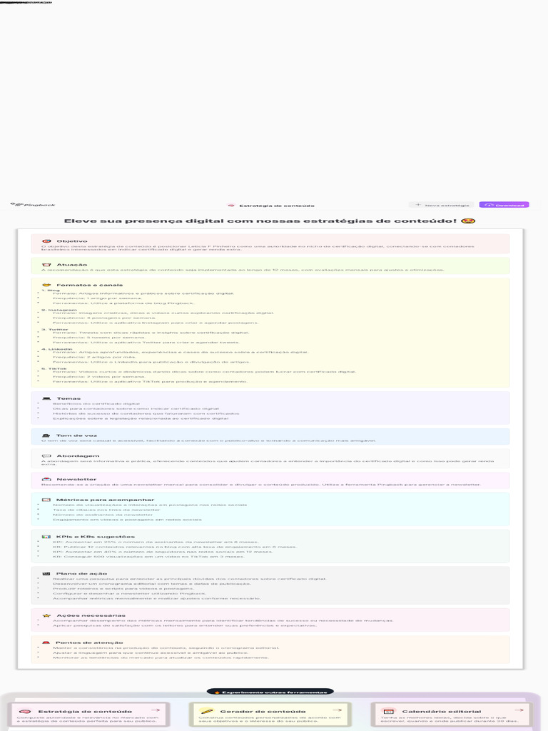 Estrategia Conteudo Pingback | PDF