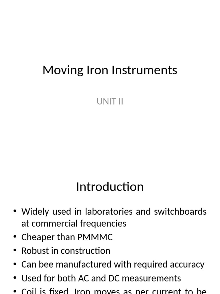 Overview of Moving Iron Instruments | PDF | Inductor | Electromagnetism
