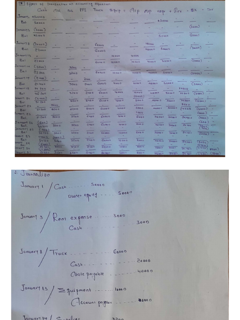 FoA Transaction, Journal, Ledger, TB Example | PDF