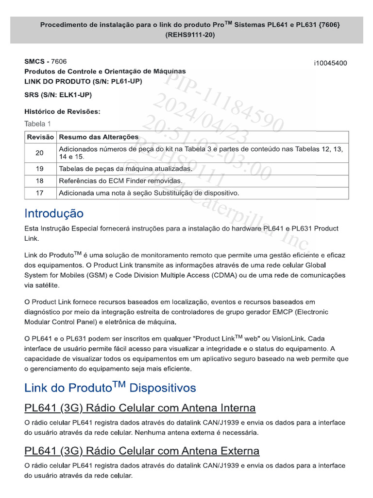 Installation Procedure For The Pro Product LinkTM PL641 and PL631 | PDF