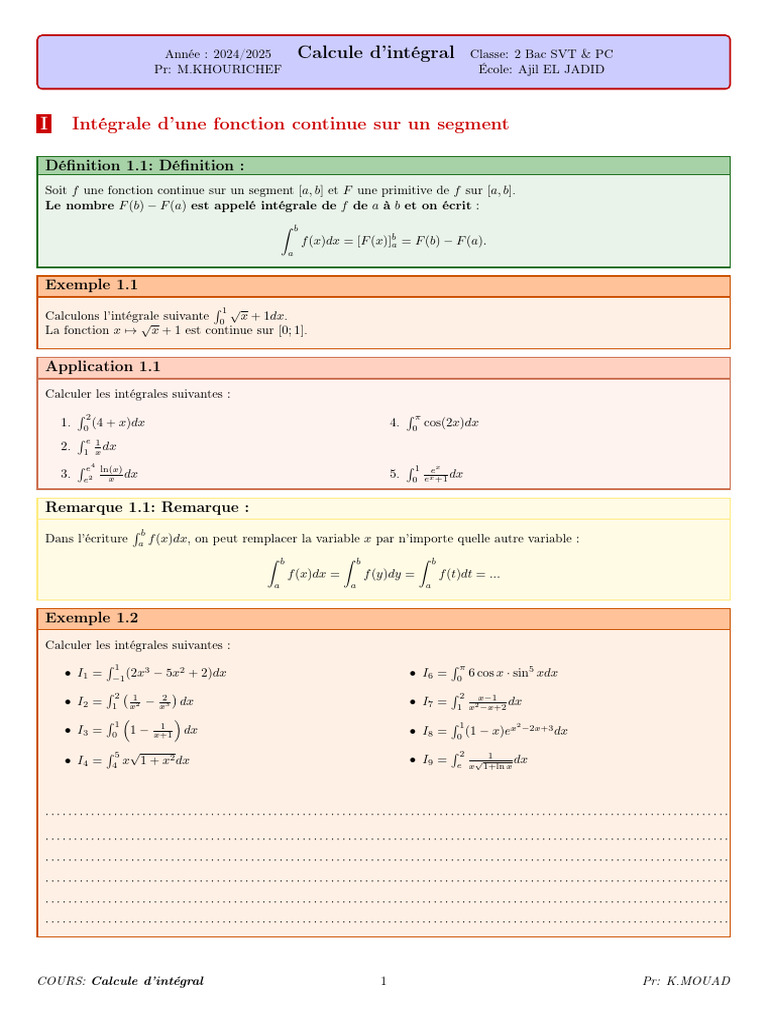 Calcule D Integrale | PDF
