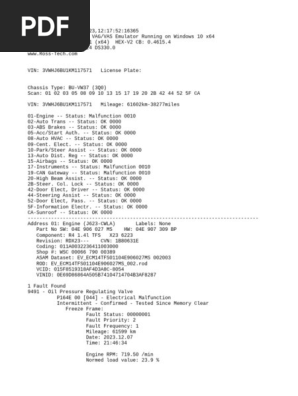 VAG Fault Code 197175 Analysis | PDF | Vehicles | Automotive