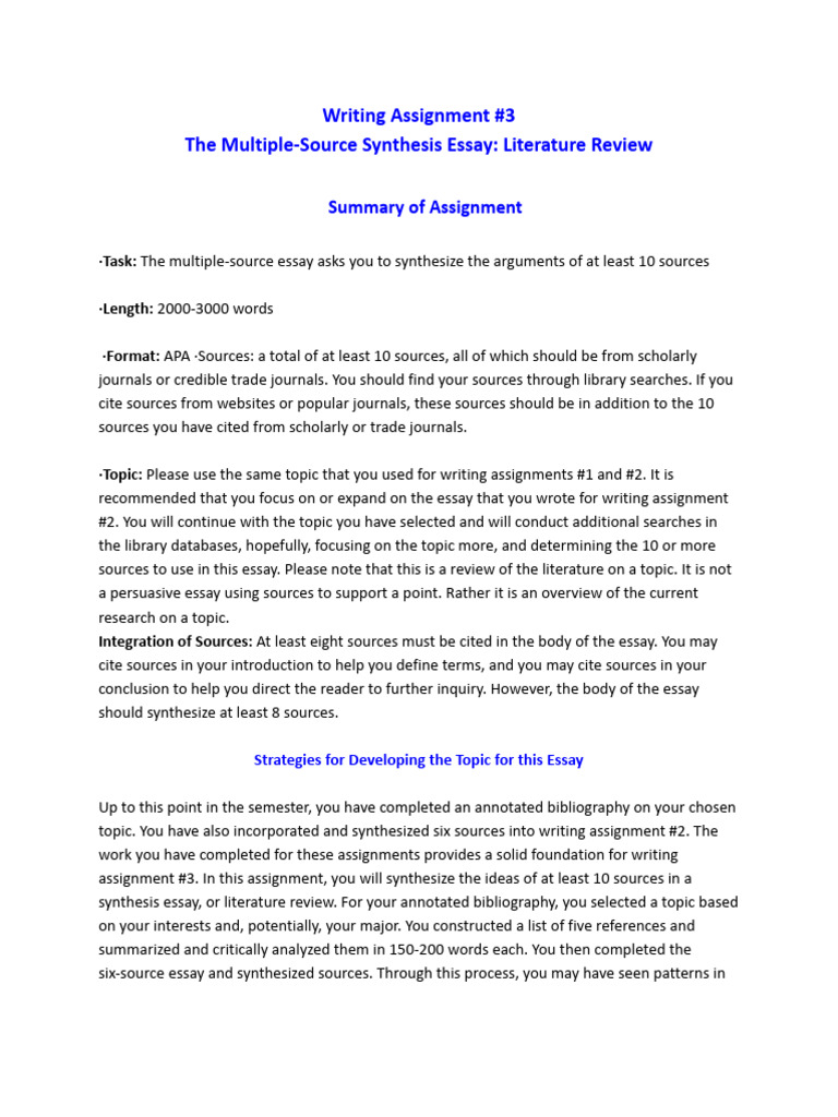 Multiple-Source Synthesis Essay Guide | PDF | Essays | Child Abuse