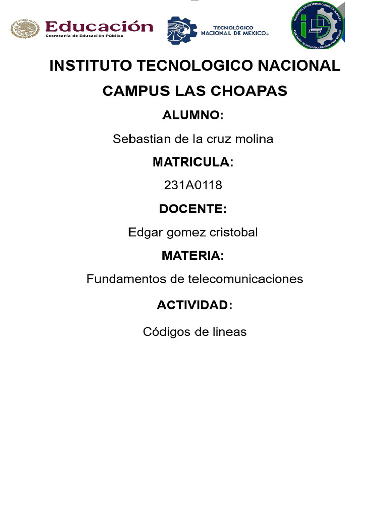 Códigos de Línea en Telecomunicaciones | PDF | Tecnología de ...