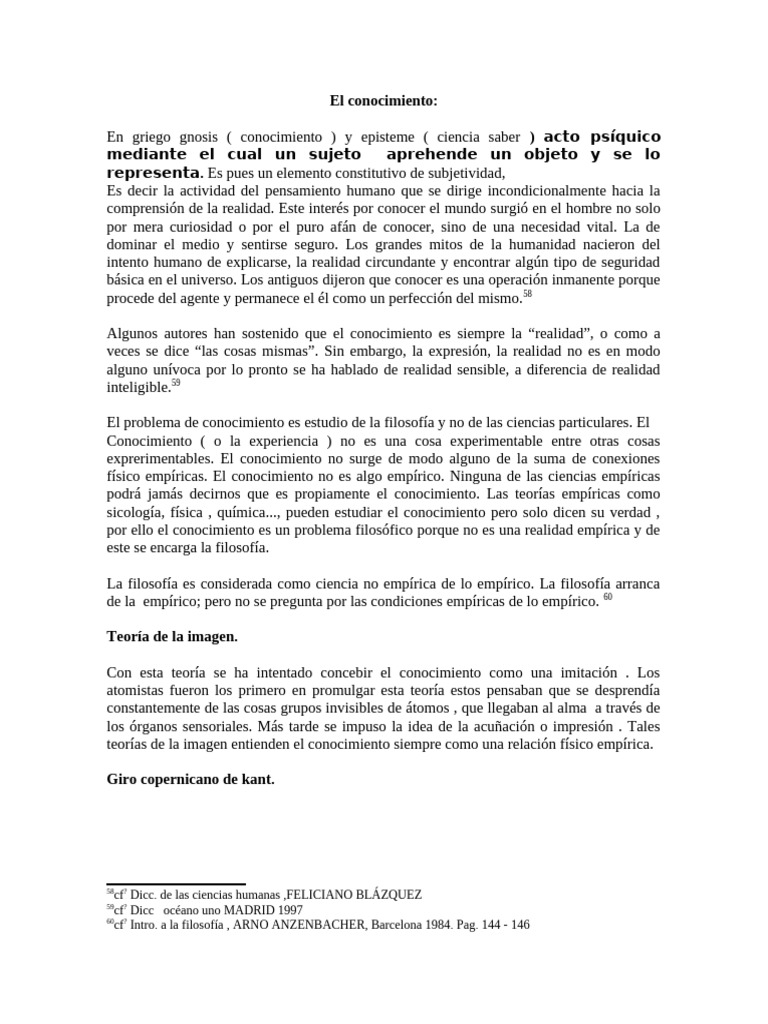 Filosofía del Conocimiento y Realidad | PDF | Empirismo | Conocimiento