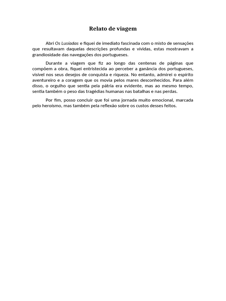 Relato de Viagem - Lusíadas | PDF