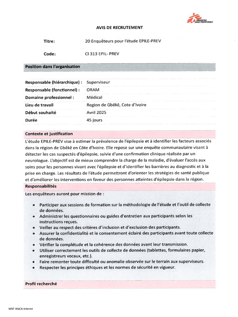 Avis de Recrutement | PDF