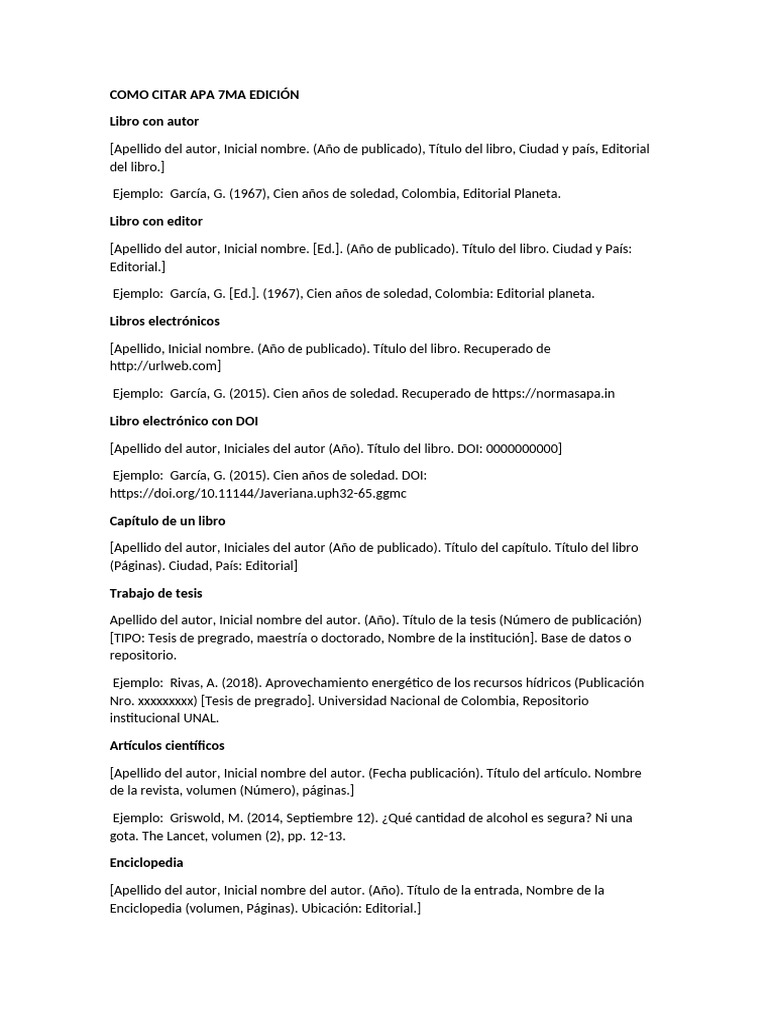 Como Citar Apa 7ma Edición | PDF | Estilo apa | Red mundial