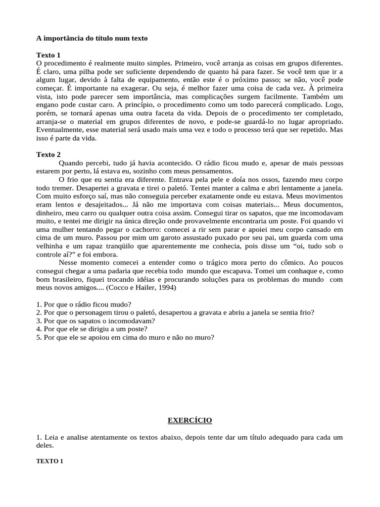 A Importância do Título em Textos | PDF | Adolescência | Leonardo da Vinci