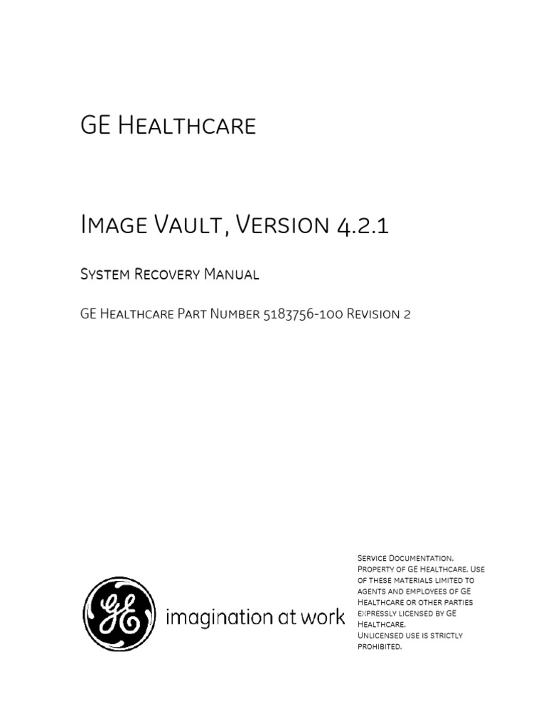 GE Healthcare: System Recovery Manual | PDF | Backup | File System