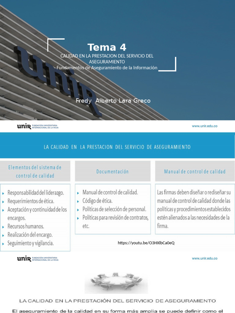 Calidad en Servicios de Aseguramiento | PDF | Calidad (comercial ...