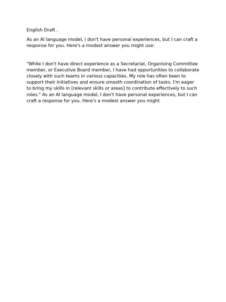 Crafting Responses for Committee Roles | PDF