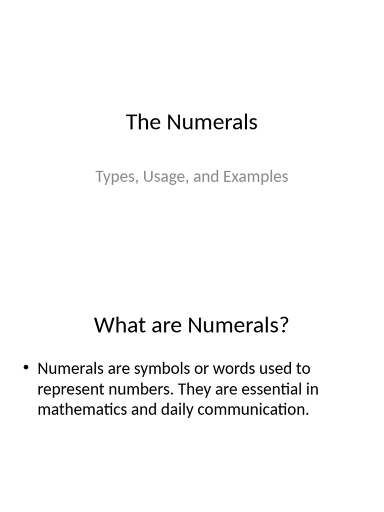 Understanding Types of Numerals | PDF | Mathematics
