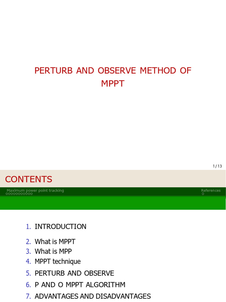 P & O method | PDF | Glass Applications | Electrical Engineering