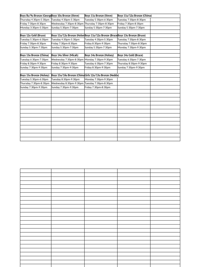 Boys and Girls Youth Sports Schedule | PDF