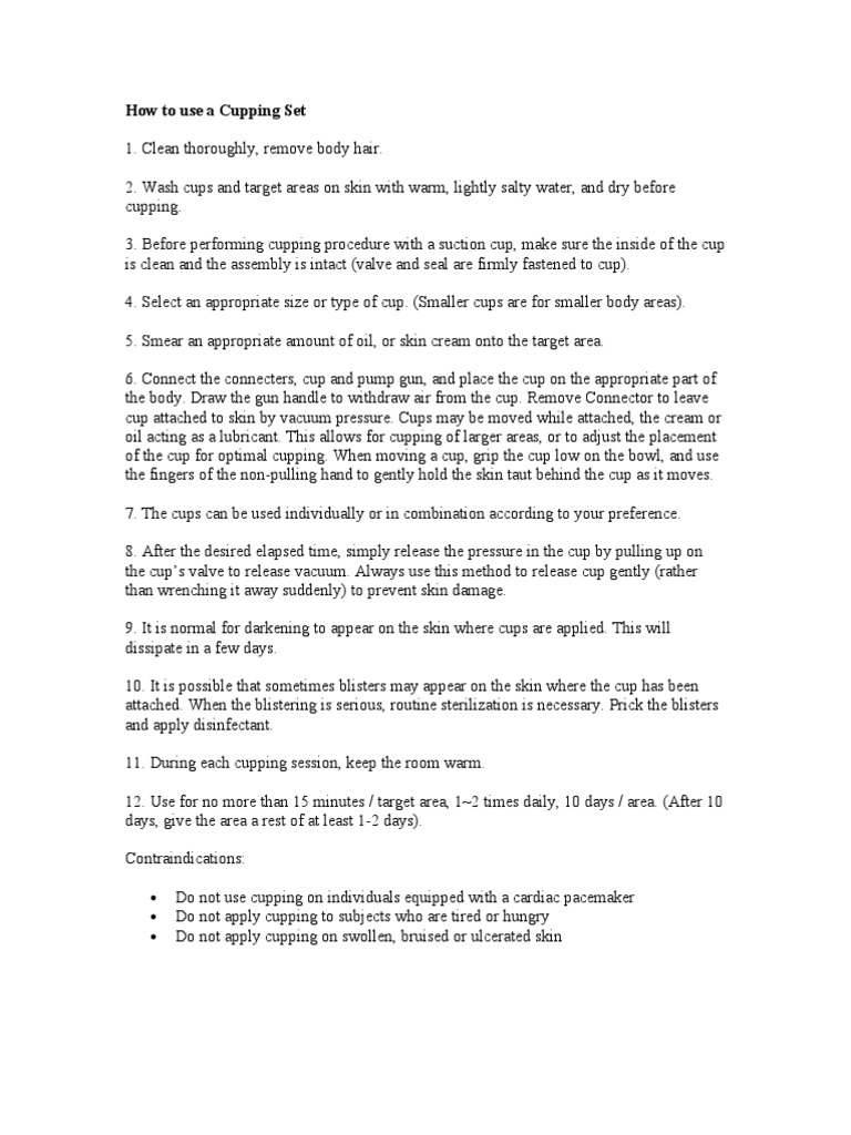 How To Use A Cupping Set | PDF | Traditional Chinese Medicine | Yin And ...