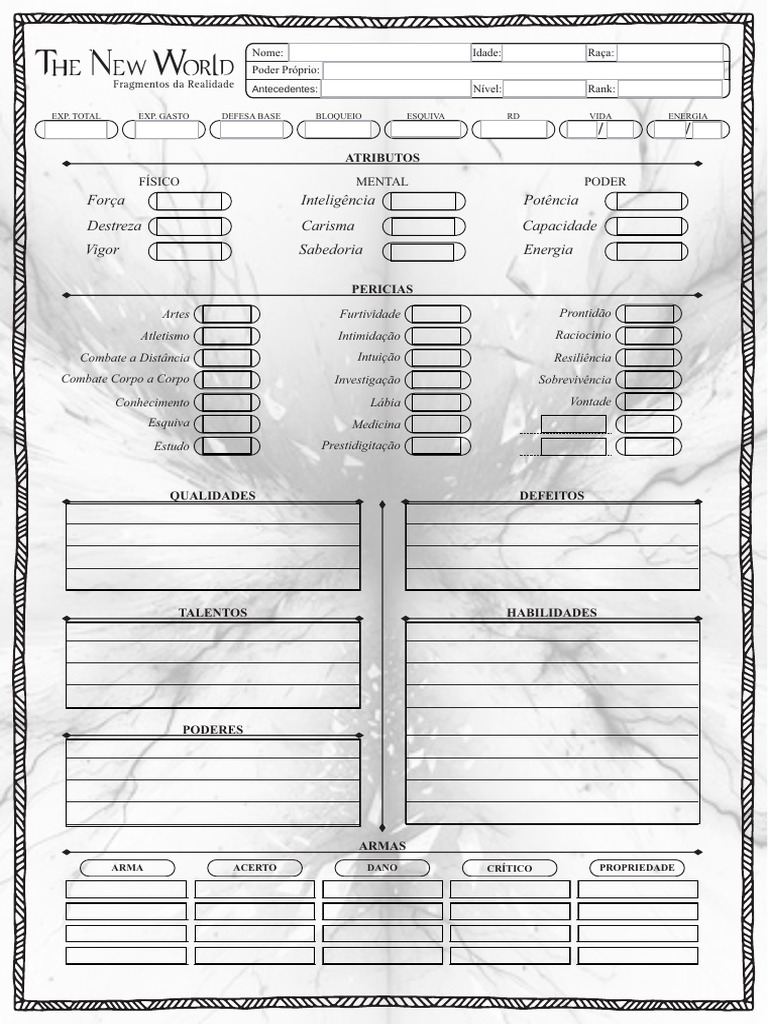 Ficha de Personagem para RPG | PDF