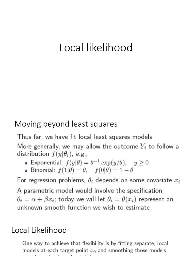 Local Likelihood in GLMs Explained | PDF