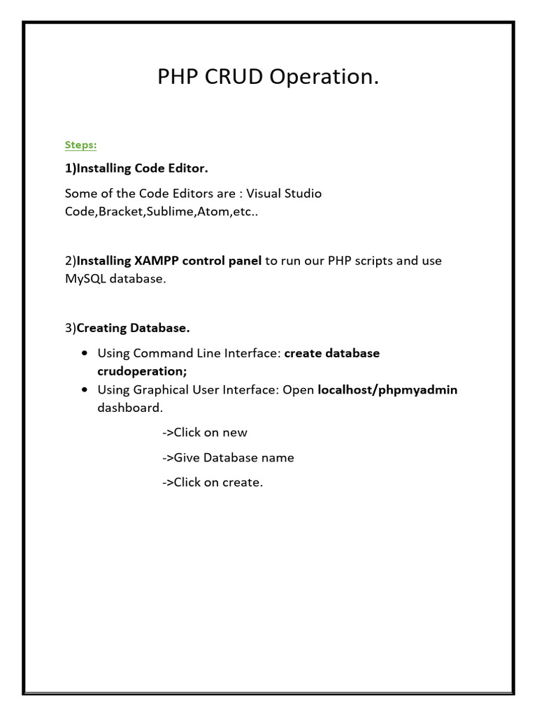 PHP CRUD Operations Guide | PDF | Databases | Password