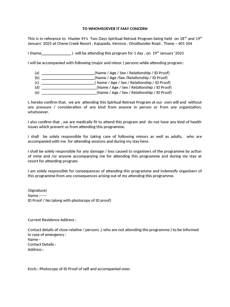Declaration Document1-For 19th Jan. | PDF