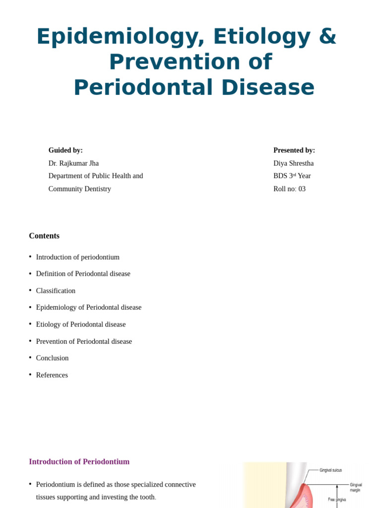 Epidemiology and Prevention of Periodontal Disease | PDF ...