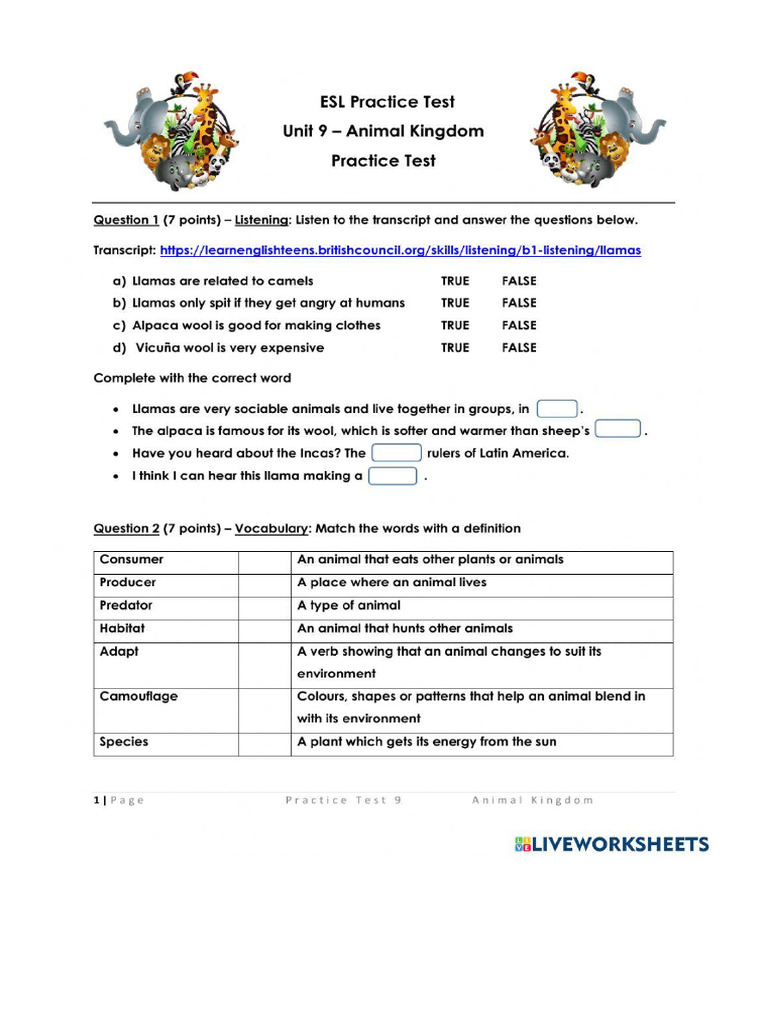 Unit 9 Liveworksheet Pdf