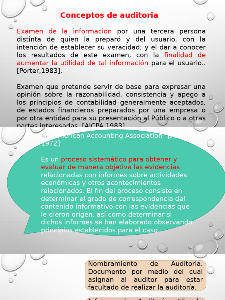 Conceptos Clave de Auditoría Financiera | PDF | Auditoría | Contralor