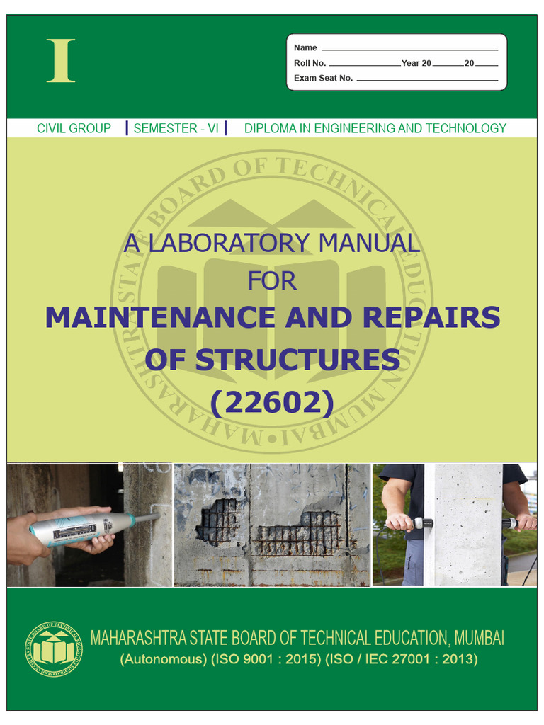 Laboratory Manual for Structure Repairs | PDF | Engineering | Concrete