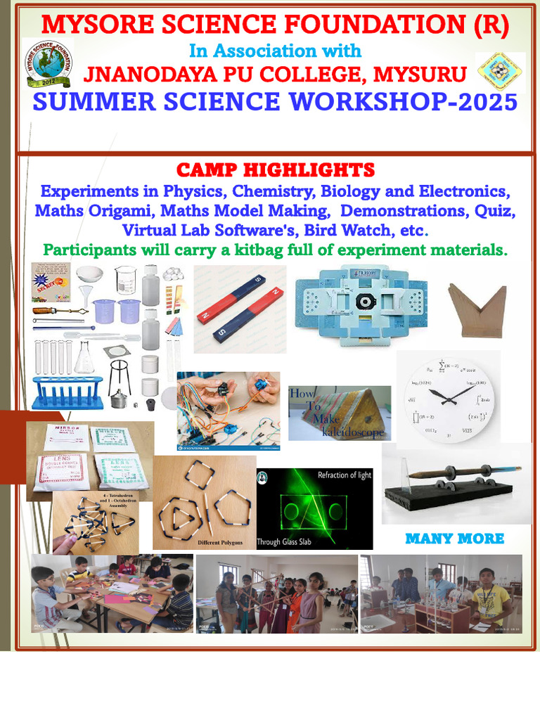 Summer Science Workshop 2025 Registration | PDF