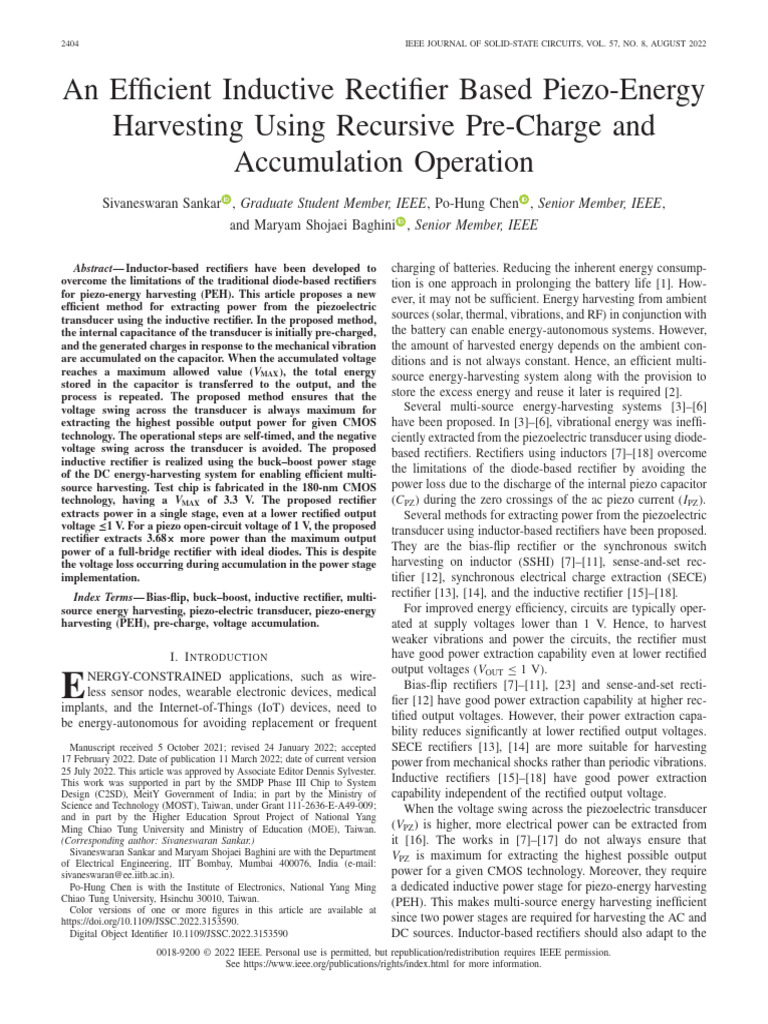 Efficient Inductive Rectifier for PEH | PDF | Rectifier | Energy Harvesting