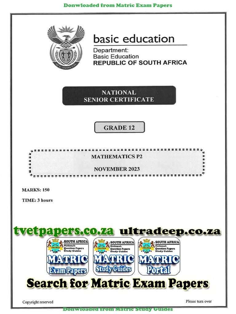 Mathematics P2 Nov 2023 Eng | PDF