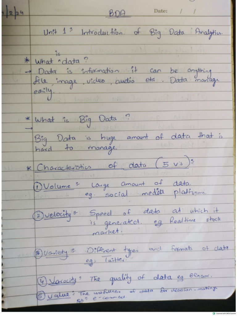 Bda CHP 1,2 Notes | PDF