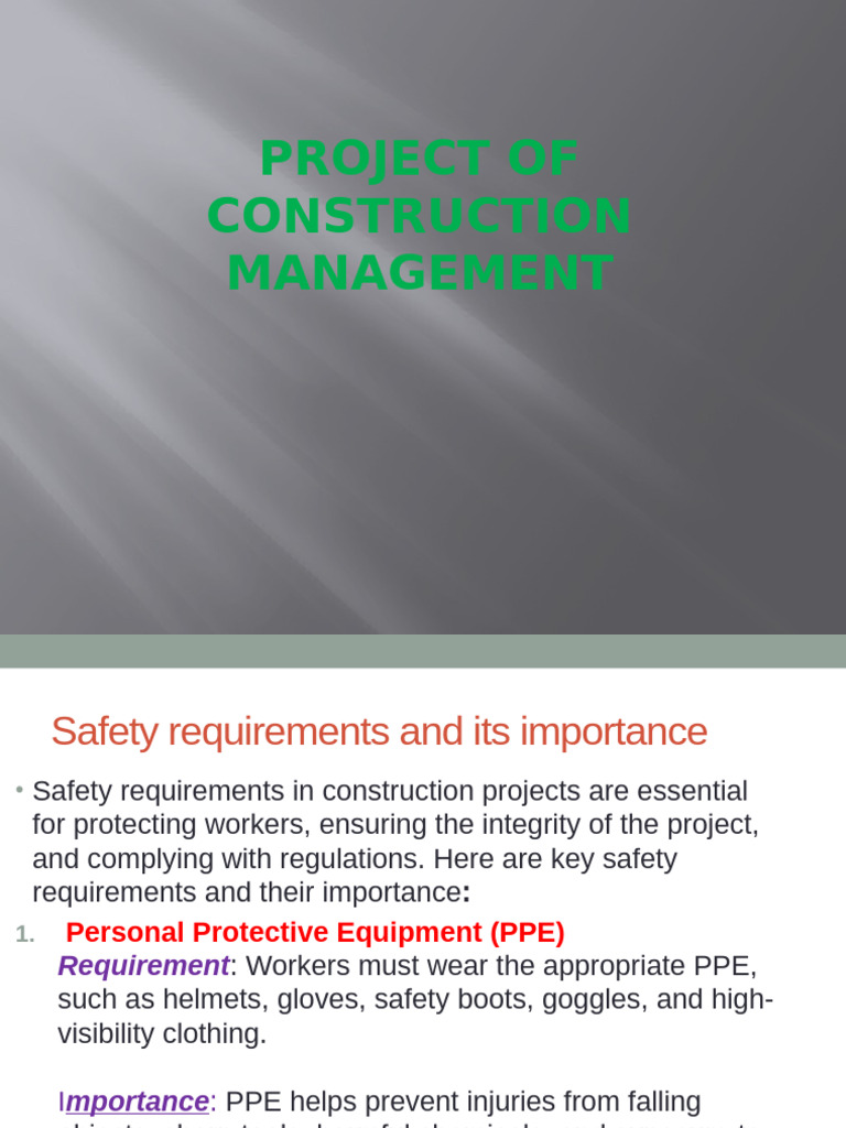 Essential Safety Requirements in Construction | PDF | Personal ...