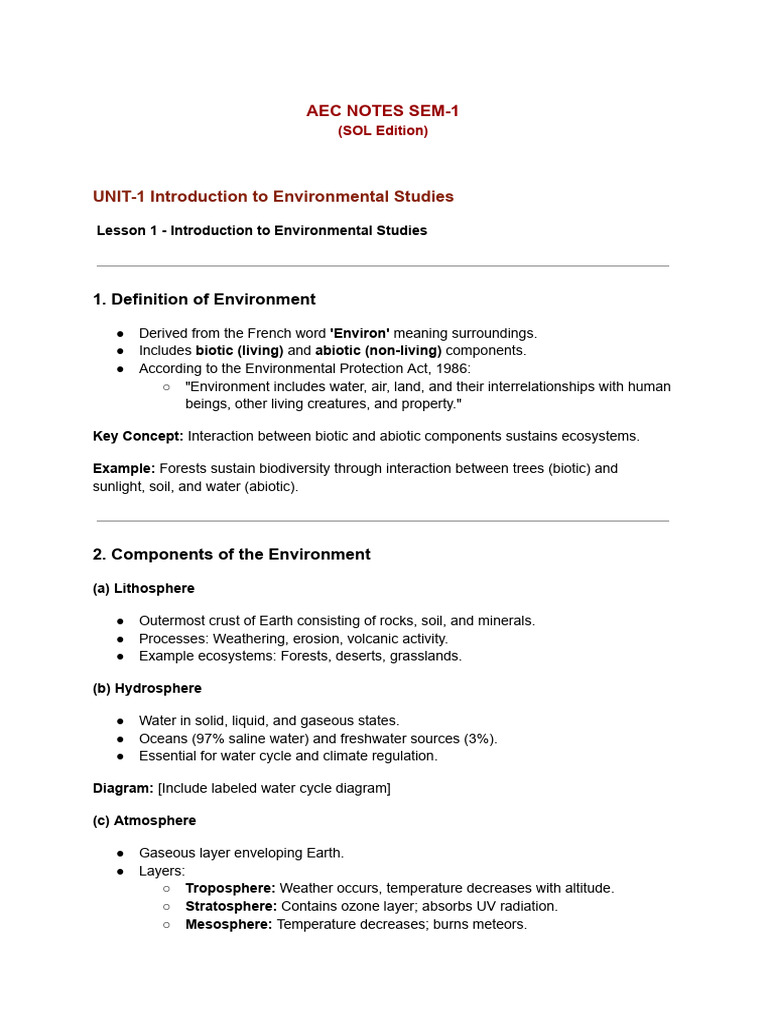 Environmental Studies Overview and Ecosystems | PDF | Ecosystem | Waste