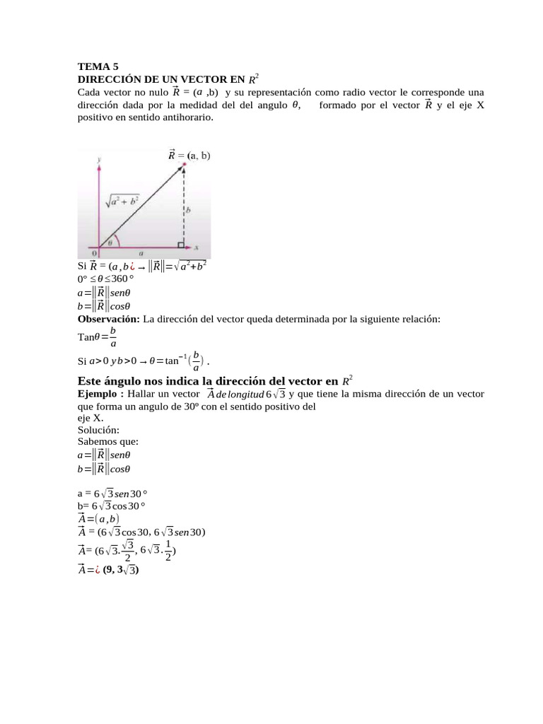 Dirección y Magnitud de Vectores en R² y R³ | PDF | Vector Euclidiano ...