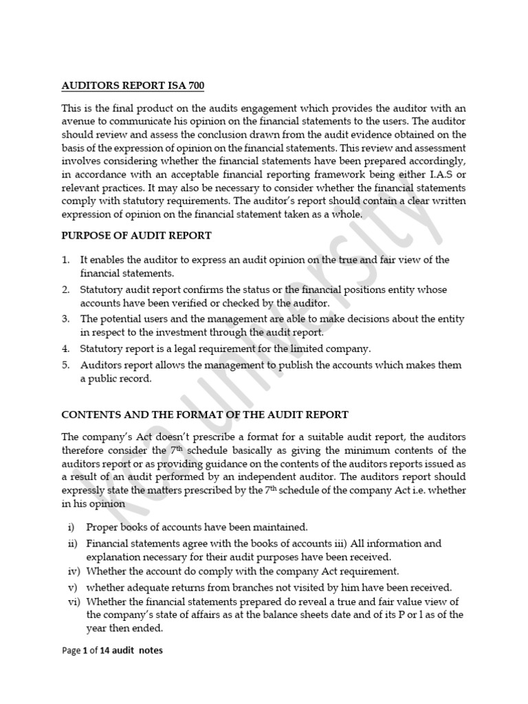 ISA 700 Audit Report Guidelines | PDF | Auditor's Report | Audit